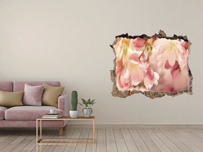 Autocollant mural trou Un rêve floral en béton