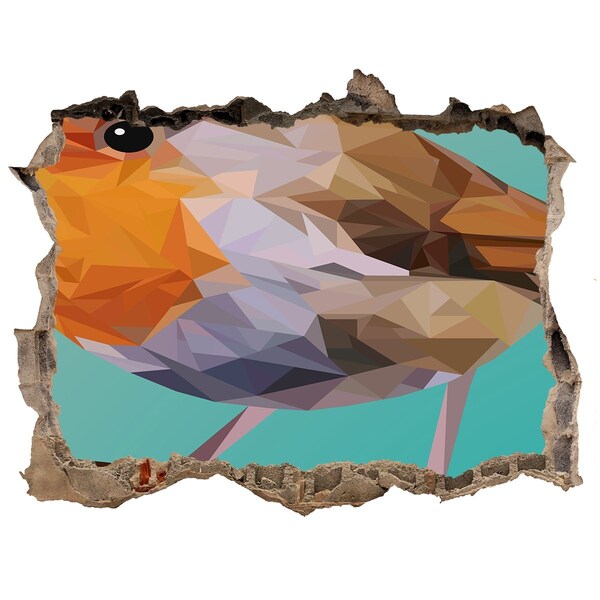 Sticker mural effet trou Oiseau dans un trou dans le mur