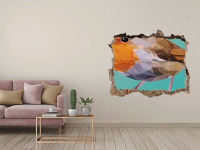 Sticker mural effet trou Oiseau dans un trou dans le mur