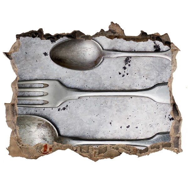 Autocollant mural trou Un mur délabré donnant sur les couverts