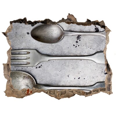 Autocollant mural trou Un mur délabré donnant sur les couverts