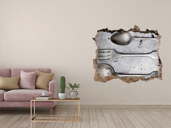 Autocollant mural trou Un mur délabré donnant sur les couverts