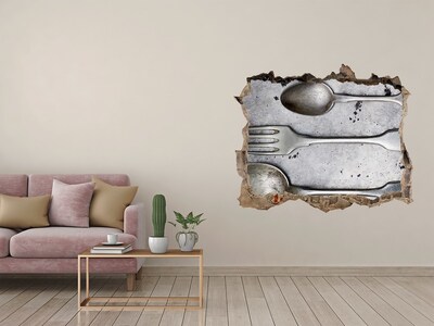 Autocollant mural trou Un mur délabré donnant sur les couverts