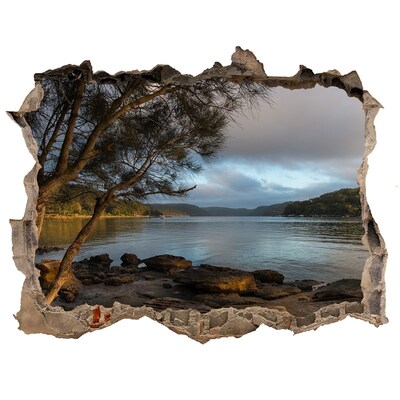 Autocollant mural trou La paix au bord de l'eau