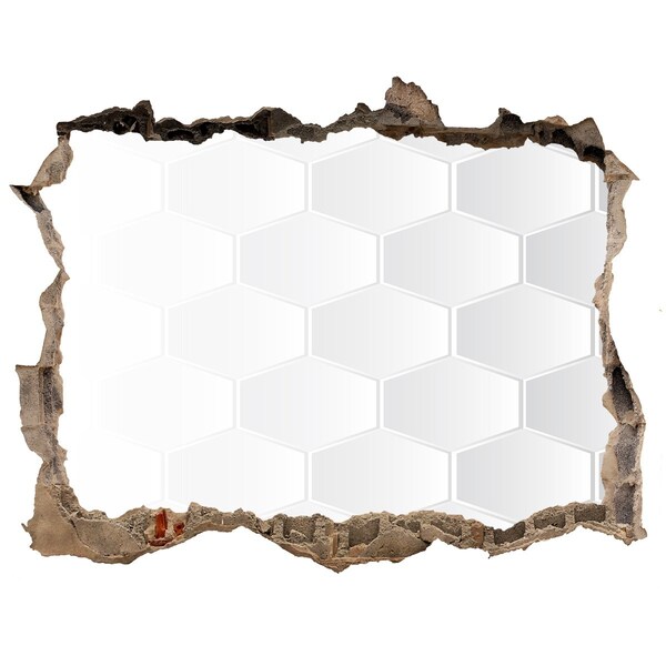 Autocollant à effet 3d trou Mur brisé à motif hexagonal
