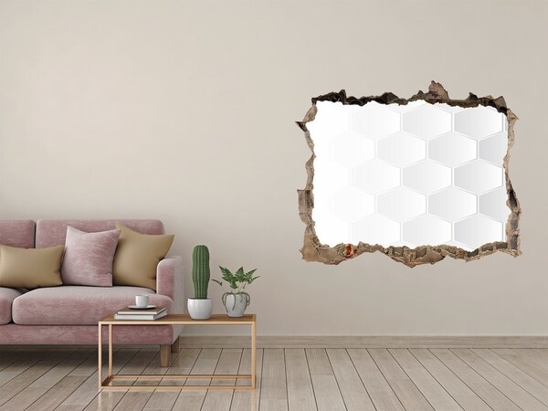 Autocollant à effet 3d trou Mur brisé à motif hexagonal