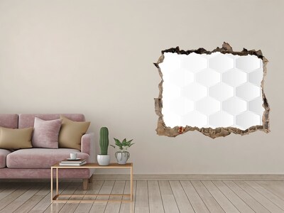Autocollant à effet 3d trou Mur brisé à motif hexagonal
