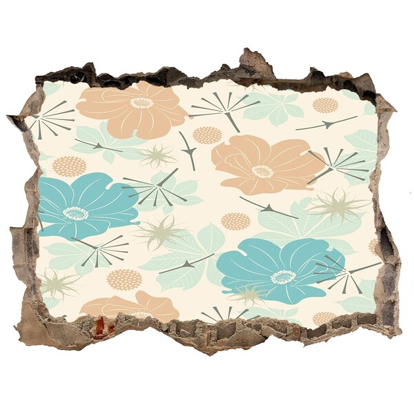 Autocollant à effet 3d trou Motif floral sur le mur