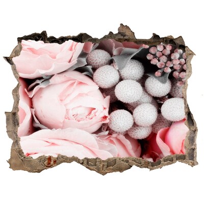 Sticker trou dans le mur Un paradis fleuri derrière le mur