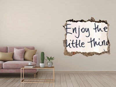 Sticker mural effet trou Petites choses pierre