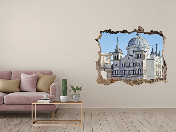 Autocollant à effet 3d trou La cathédrale historique de la ville