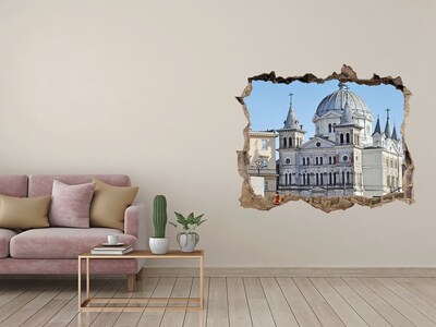Autocollant à effet 3d trou La cathédrale historique de la ville