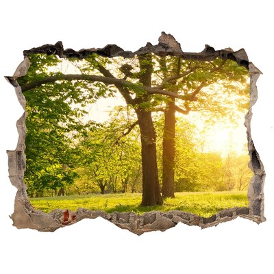 Autocollant mural trou Un paradis verdoyant au milieu des arbres