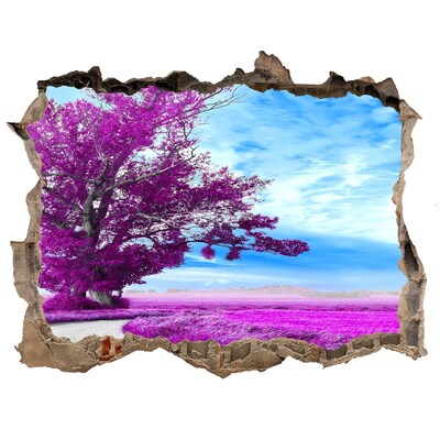 Sticker mural effet trou Paysage aux tons violets