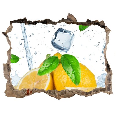 Sticker mural effet trou Citrons de glace pierre