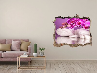 Autocollant mural trou Orchidée rose pierre