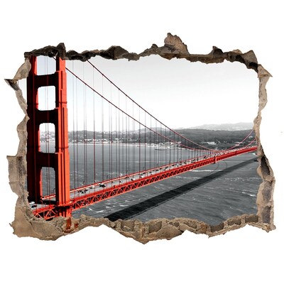 Autocollant à effet 3d trou Le pont du Golden Gate à San Francisco