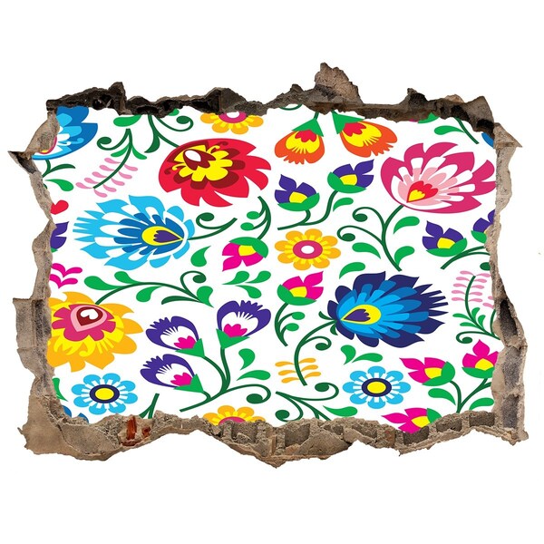 Sticker trou dans le mur Motif floral sur le mur