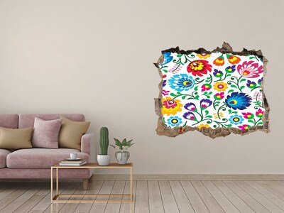 Sticker trou dans le mur Motif floral sur le mur