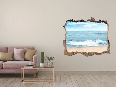 Sticker mural effet trou Vue sur la plage