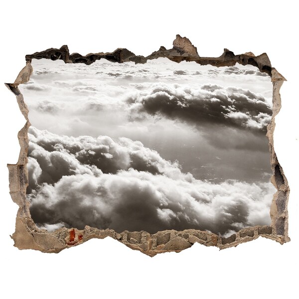 Autocollant à effet 3d trou Vue des nuages