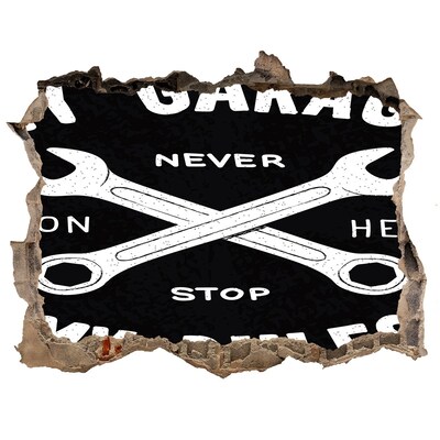 Sticker mural effet trou Atelier sur les règles