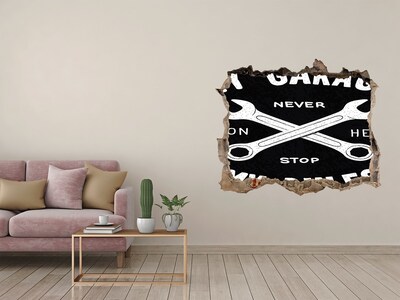 Sticker mural effet trou Atelier sur les règles