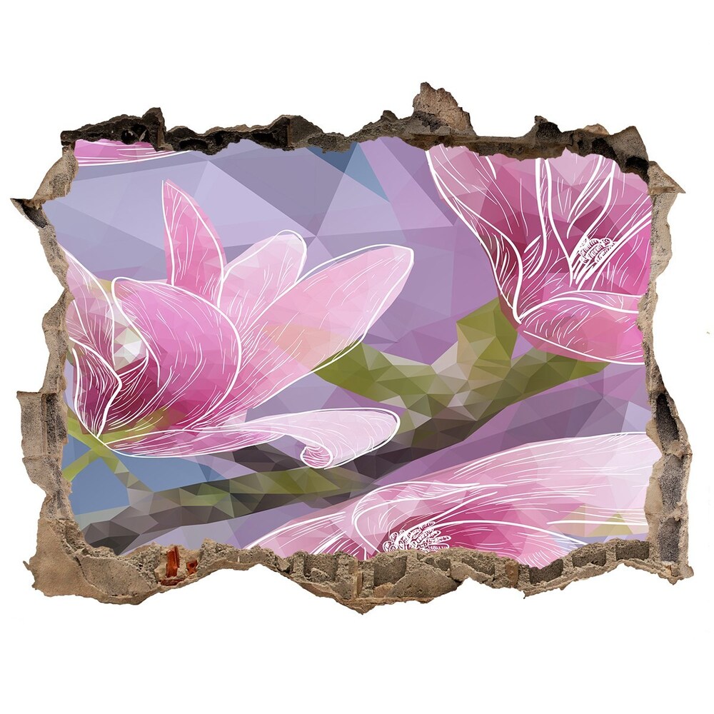 Sticker trou dans le mur Magnolia rose pierre