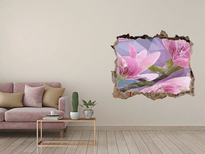 Sticker trou dans le mur Magnolia rose pierre