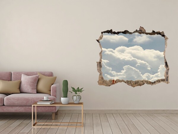 Autocollant à effet 3d trou Ciel avec des nuages