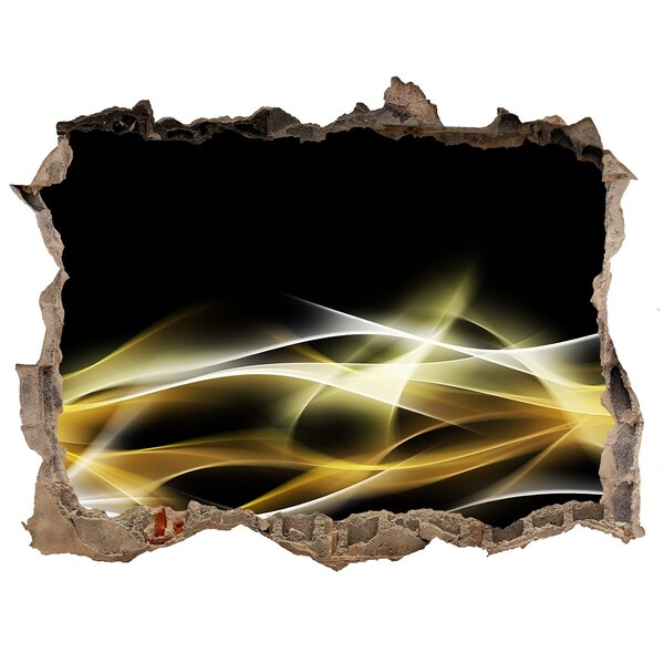 Sticker mural effet trou La fissure dorée dans le mur