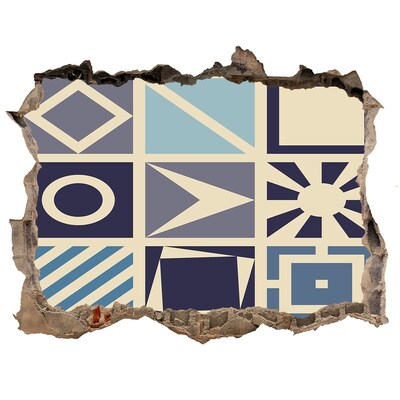 Autocollant à effet 3d trou Géométrie sur le mur