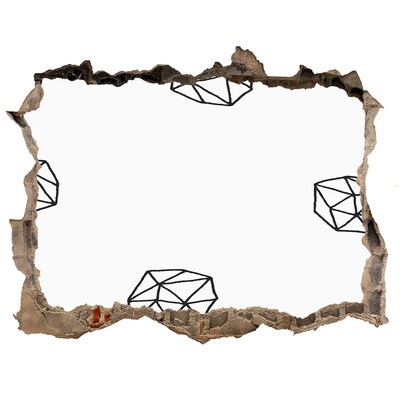 Sticker trou dans le mur Diamants en or dans un trou dans le mur