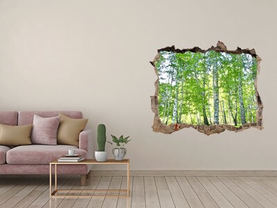 Autocollant à effet 3d trou Forêt verte dans un trou dans le mur