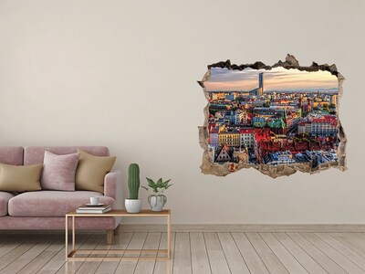 Sticker trou dans le mur Vue aérienne de la ville