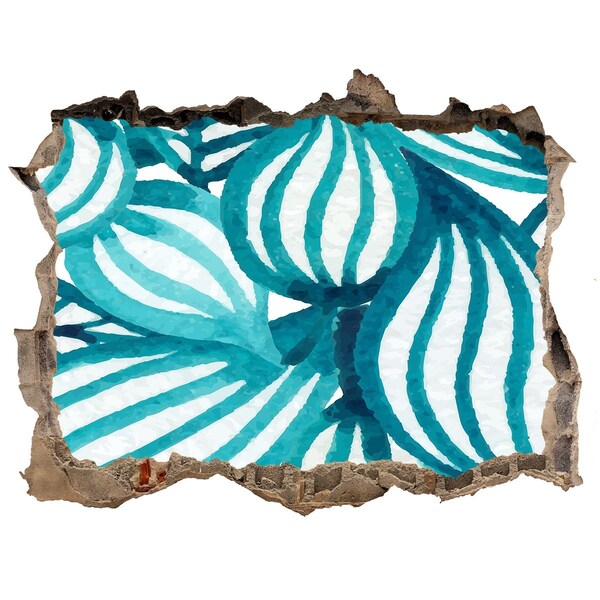 Autocollant mural trou Des feuilles tropicales dans un trou dans le mur