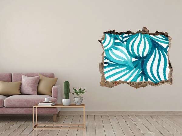 Autocollant mural trou Des feuilles tropicales dans un trou dans le mur