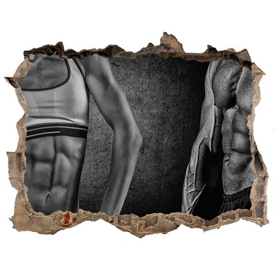 Sticker mural effet trou Force et détermination