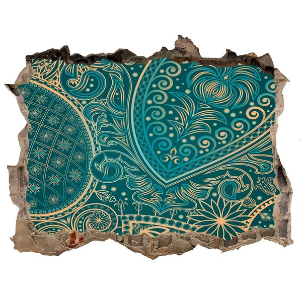 Sticker mural effet trou Motif bohème vert