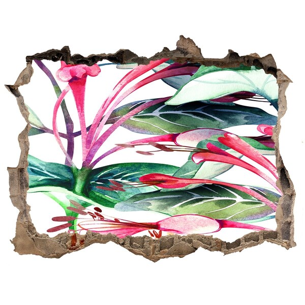 Sticker trou dans le mur Jardin fleuri derrière le mur