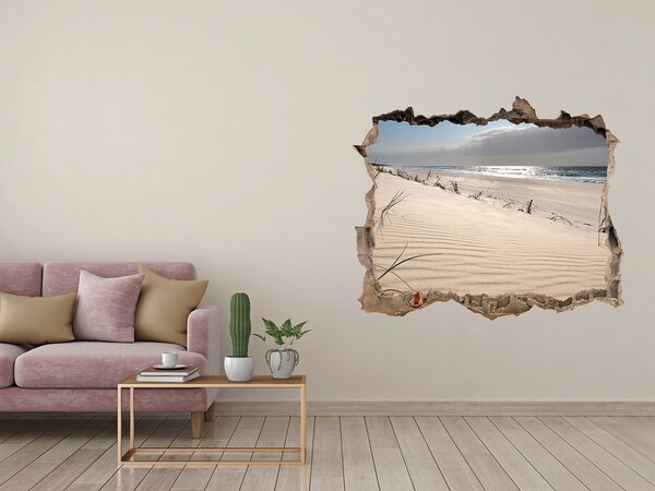 Autocollant à effet 3d trou L'illusion d'une plage en béton