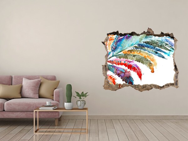 Sticker mural effet trou Une oasis tropicale en béton