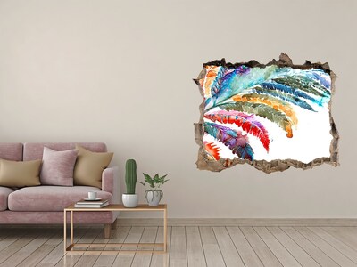 Sticker mural effet trou Une oasis tropicale en béton