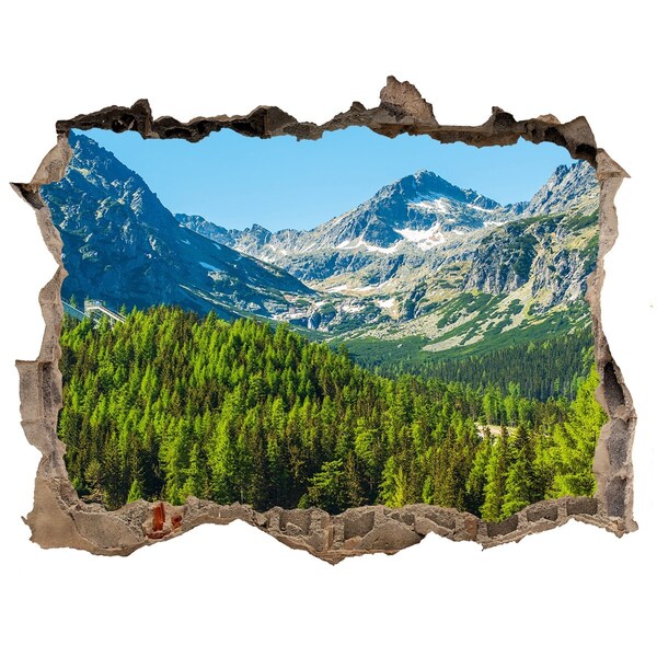 Sticker mural effet trou Paysage montagneux avec un lac