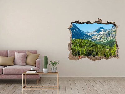 Sticker mural effet trou Paysage montagneux avec un lac