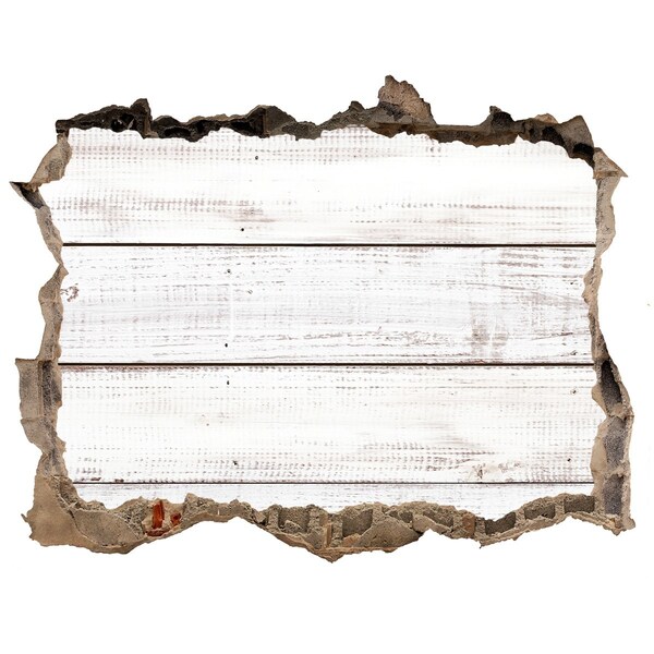 Autocollant mural trou Une planche de bois dans un trou dans le mur