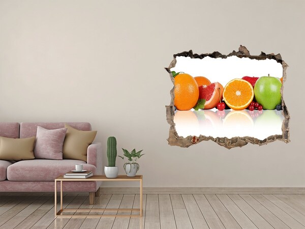 Autocollant à effet 3d trou Un paradis fruitier derrière le mur