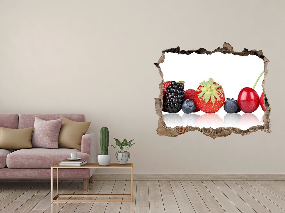 Sticker mural effet trou Fruit d'affilée pierre