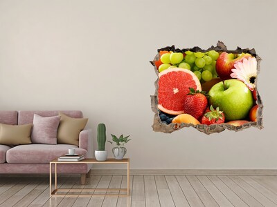 Sticker trou dans le mur Des fruits frais dans un trou dans le mur
