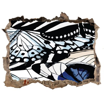Autocollant à effet 3d trou Papillons dans une composition colorée